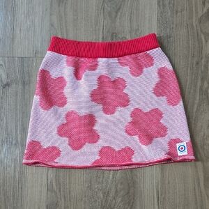 Kenzo Pink Floral Knit Skirt